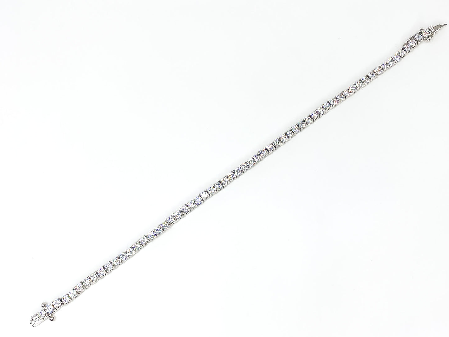 Cassidy Round CZ Silver Tennis Bracelet – 8in | 10ct