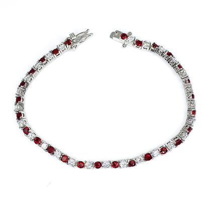 Cassidy Ruby Round Tennis Bracelet – 7in | 10ct