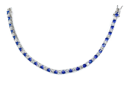 Cassidy Sapphire Round Tennis Bracelet - 7in | 10ct