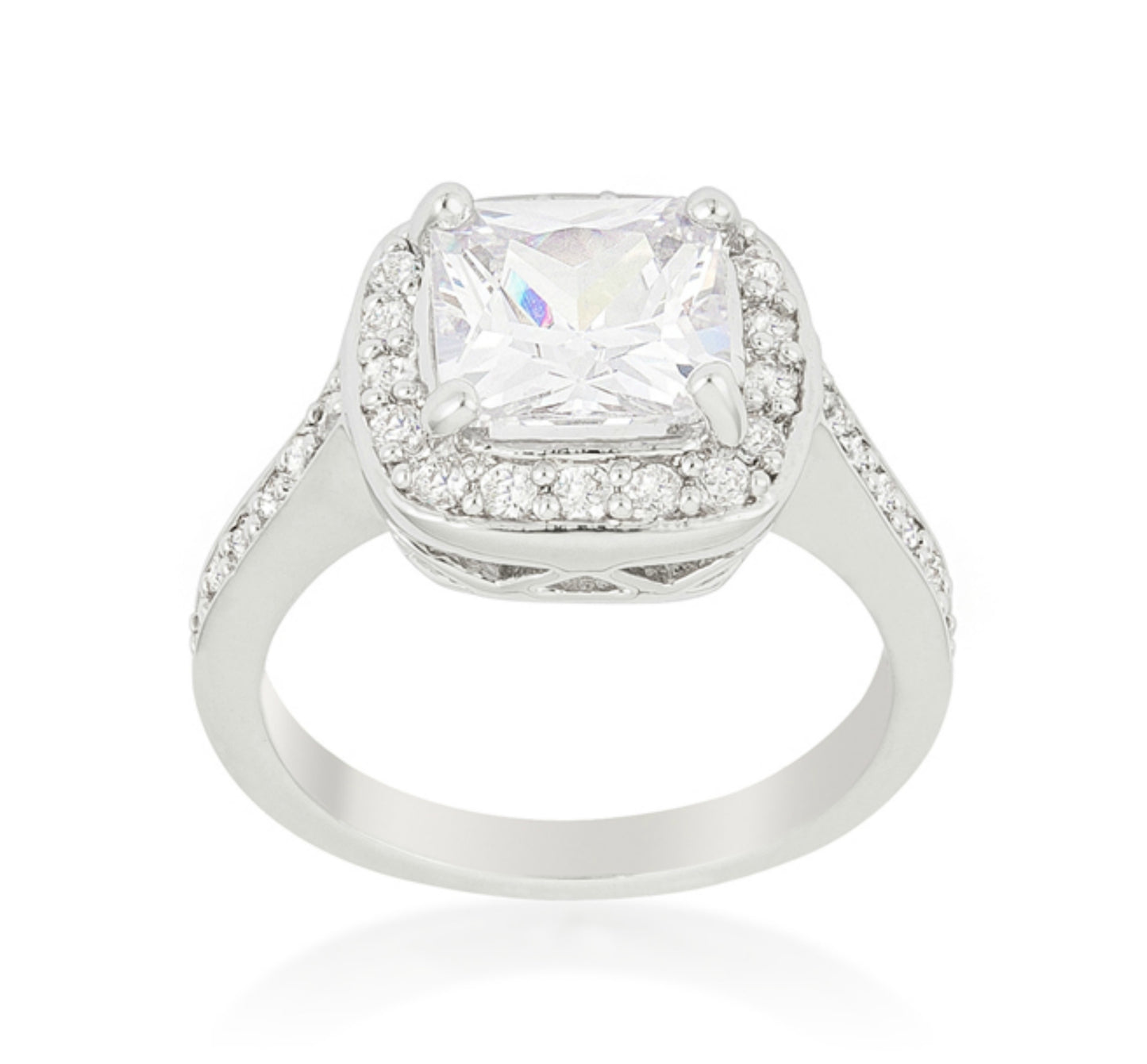 Clarissa 4.1ct Cushion Halo Engagement Ring | 5ct