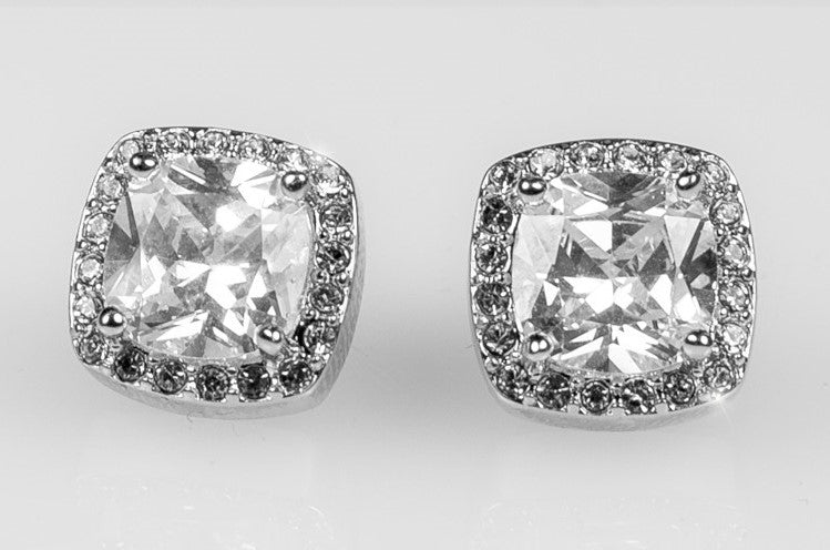 Clarissa Cushion Halo Stud Earrings