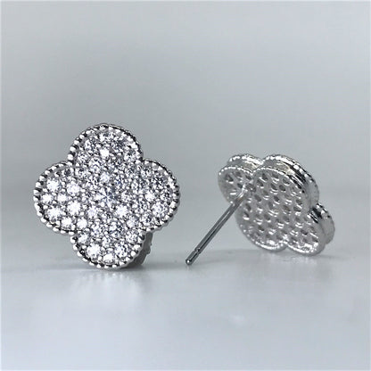 Connie CZ Clover Stud Earrings