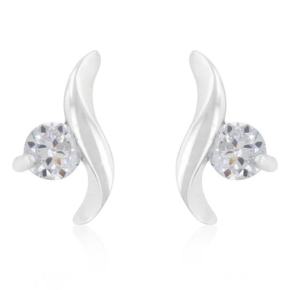 Elaine Twisting Solitaire CZ Stud Earrings  | 0.5ct