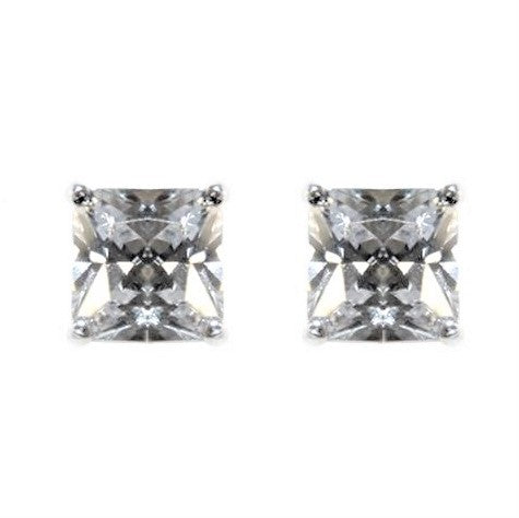 Etta Princess Cut Stud Earrings - 8mm | 2.5ct