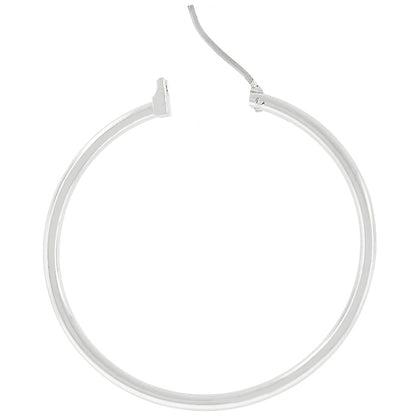 Glem Medium Silver Hoop Earrings | 38mm