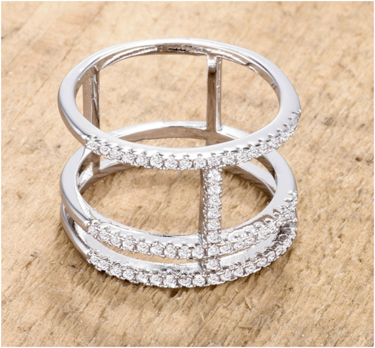 Haldee Parallel Brilliant CZ Band Ring