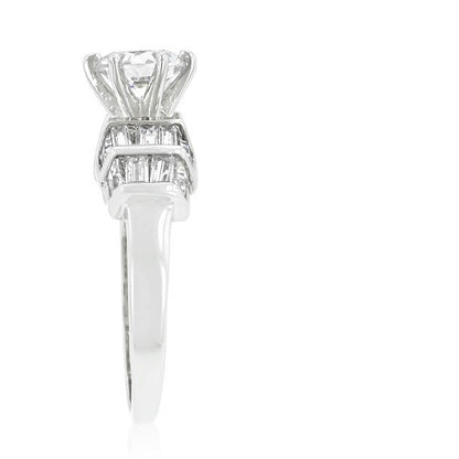 Haley Tapered Baguette 1ct Round Engagement Ring | 3.5ct