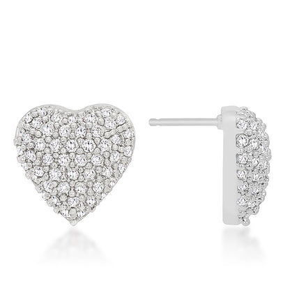 Kendal Pave Heart Stud Earrings  | 0.7ct