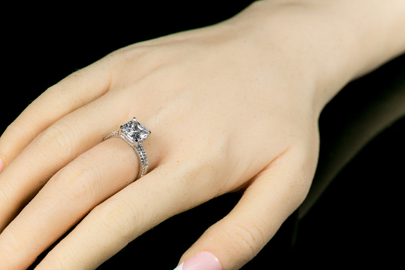 Lexy 3ct Princess CZ Solitaire Engagement Ring Set | 3.5ct