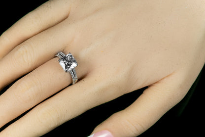 Lexy 3ct Princess CZ Solitaire Engagement Ring Set | 3.5ct