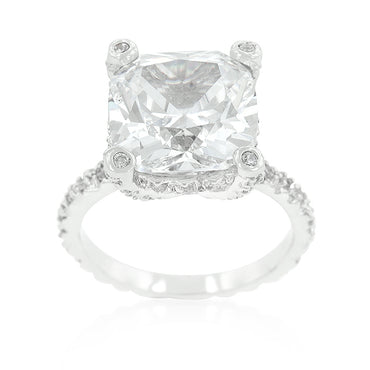 Lucine Brillant Cushion Cut Engagement Statement Ring | 10.7ct