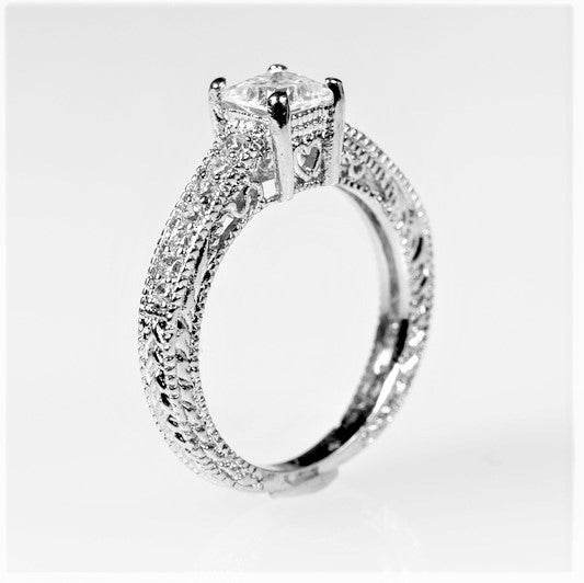 Lupe .5ct Princess Filigree Bridal Ring Set | 2ct