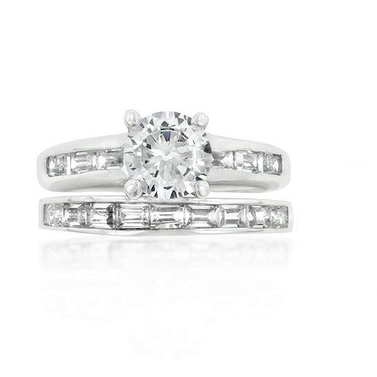 Mary 1.5ct Round CZ Engagement Ring Set | 2.8ct