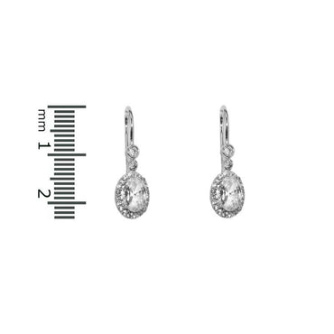 Moneek Oval Halo Drop Earrings