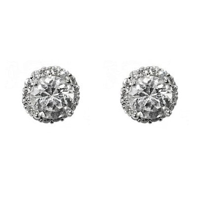 Niabi Round Halo CZ Stud Earrings