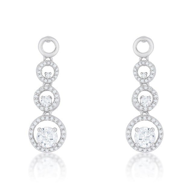 Olivia Graduated Round CZ Dangle Earrings | 3ct