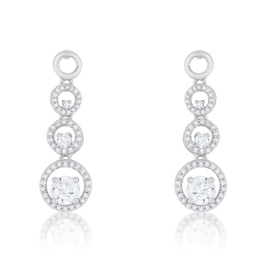 Olivia Graduated Round CZ Dangle Earrings | 3ct