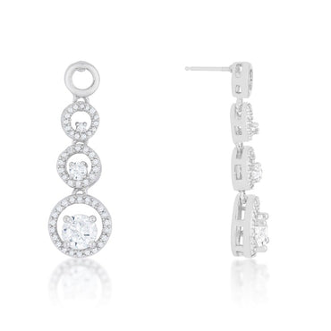 Olivia Graduated Round CZ Dangle Earrings | 3ct