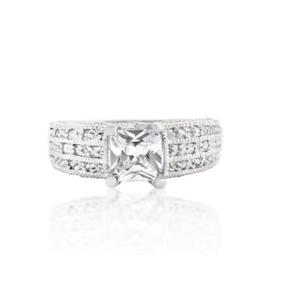 Rana 0.8ct Princess Solitaire Filigree Engagement Ring | 1.5ct