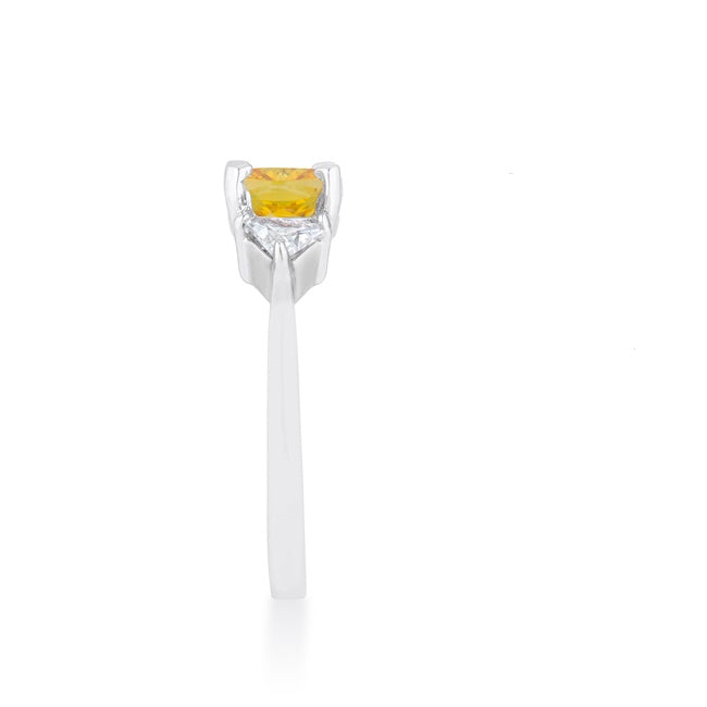 Shonda Three Stone Canary Yellow Ring | 2.8ct