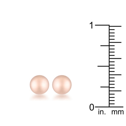 Tina Rose Gold Sphere Stud Earrings - 6mm | Stainless Steel