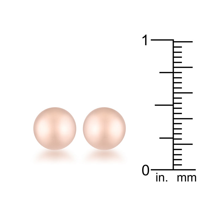 Tina Rose Gold Sphere Stud Earrings - 8mm | Stainless Steel