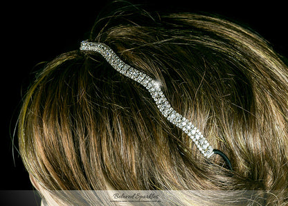 Rita Wavy Rhinestone Stretch Headband | Rhinestone - Beloved Sparkles
 - 3