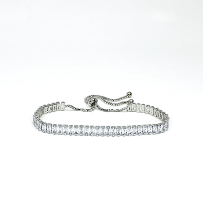 Ferra 5mm Radiant CZ Silver Tennis Bolo Bracelet