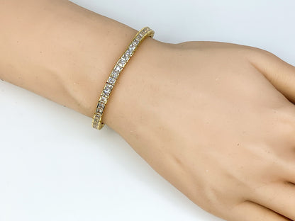 Hazel Princess CZ Gold Tennis Bracelet – 7.5in | 19ct