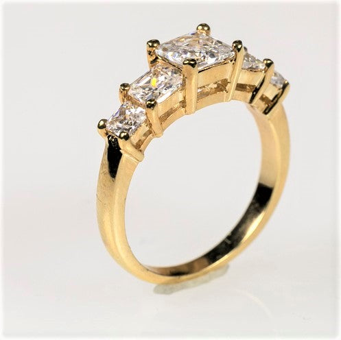 Johanna 5-Stone Princess CZ Anniversary Ring | 2ct