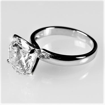 Odelia Timeless 10mm Round Solitaire Engagement Ring | 3.5ct | Sterling Silver