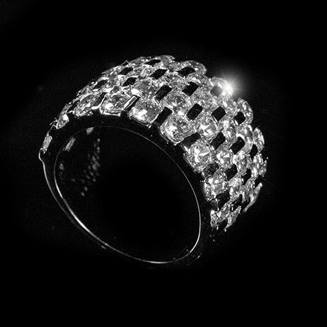 Shelby Channel Set Round CZ Band Ring | 8ct