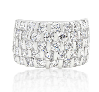 Shelby Channel Set Round CZ Band Ring | 8ct