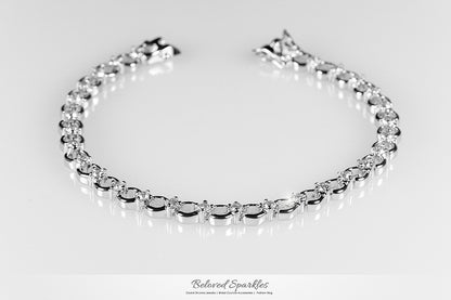 Trixie Alternating CZ Circles Fashion Bracelet - 7.25in