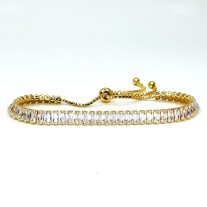 Ferra 5mm Radiant CZ Gold Tennis Bolo Bracelet