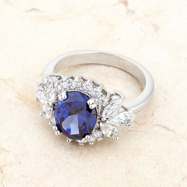 Krizia Tanzanite Classic Cluster Cocktail Ring  | 5.5 Carat | Cubic Zirconia - Beloved Sparkles
 - 5