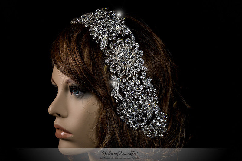 Faye Flower Draping Hair Comb | Crystal - Beloved Sparkles