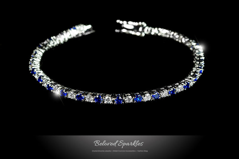 Cassidy Sapphire Round Tennis Bracelet - 7in | 10ct