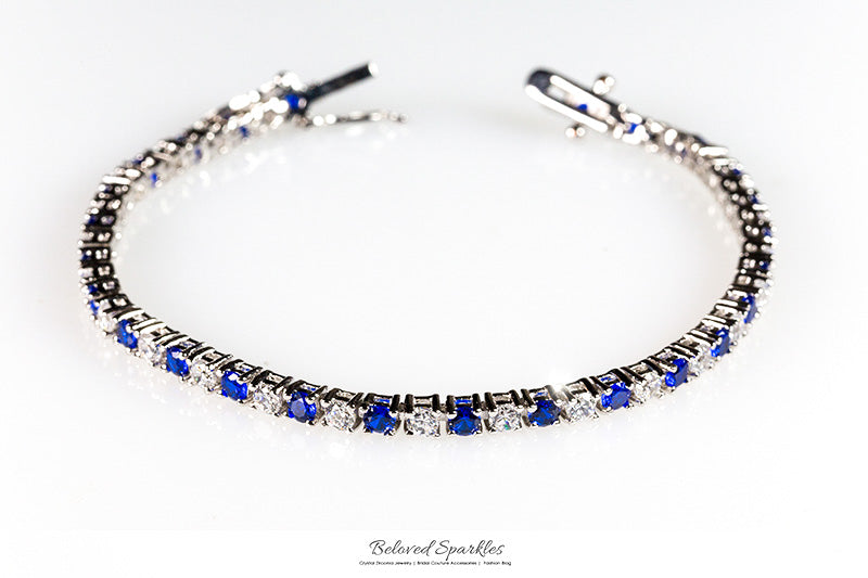 Cassidy Sapphire Round Tennis Bracelet - 7in | 10ct