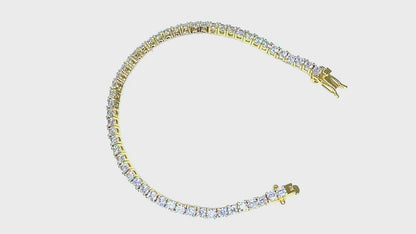 Cassidy Clear Round Gold Tennis Bracelet – 8in | 10ct