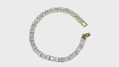 Melanie 7mm Oval CZ GoldTennis Bracelet