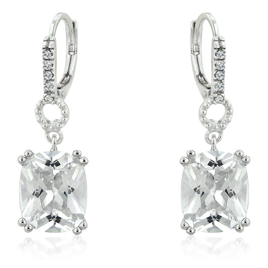 Amaris Classic Radiant CZ Drop Earrings | 6.5ct