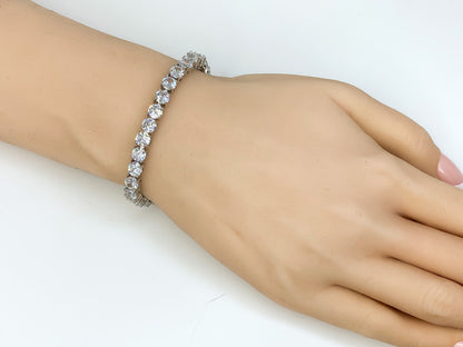 Carla 5mm Round CZ Silver Tennis Bracelet