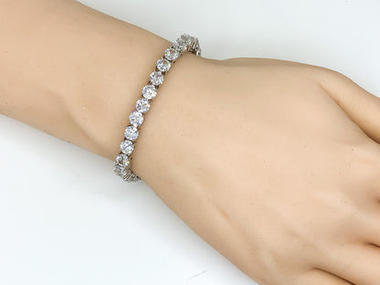 Carla 5mm Round CZ Silver Tennis Bracelet