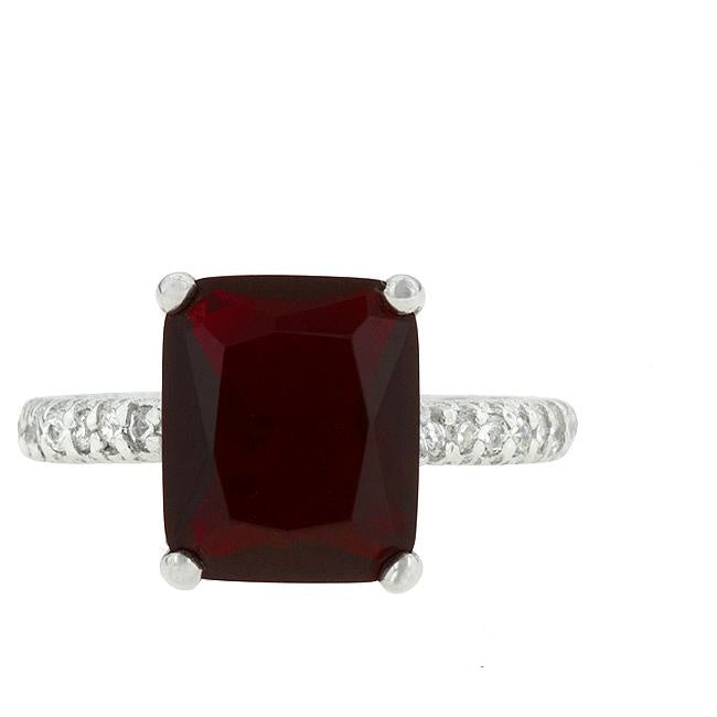 Marlene Ruby Radiant Cut Engagement Cocktail Ring | 7ct | Sterling Silver