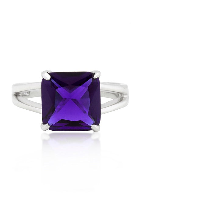 Nadine Amethyst Princess Cut Cocktail Ring | 5.6ct