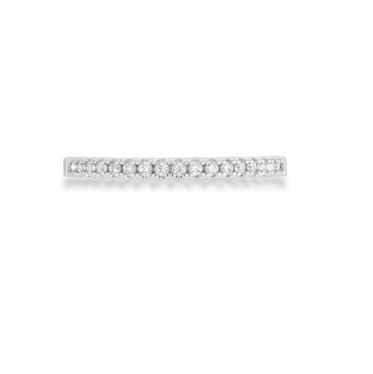 Rina Delicate CZ Silvertone Band Ring | 03ct