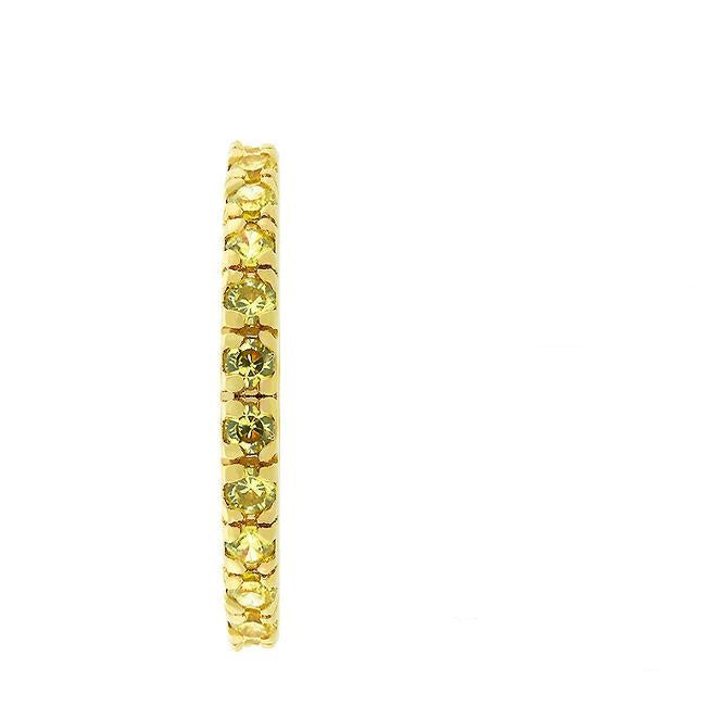 Sari Round Canary Eternity Stackable Ring | 0.6ct