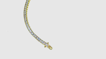 Hazel Princess CZ Gold Tennis Bracelet – 7.5in | 19ct