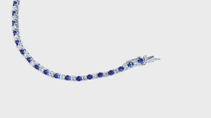 Cassidy Sapphire Round Tennis Bracelet - 7in | 10ct